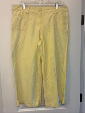 ANTHROPOLOGIE HEI HEI Capri Crop Pants 100% Cotton Yellow Women’s Size 10